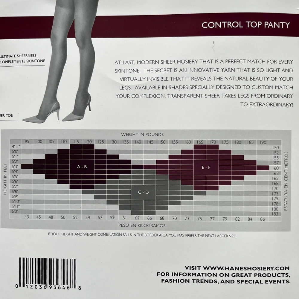 Hanes Silk Reflections Black Transparent Sheer Control Top Sandalfoot Pantyhose